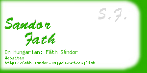 sandor fath business card
